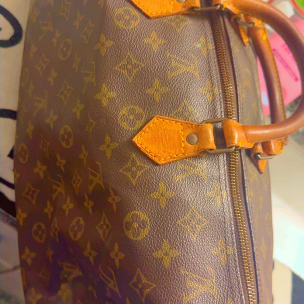 Louis Vuitton Brown and Tan Monogram Handbag